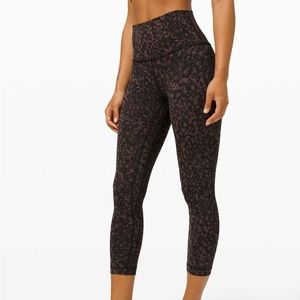 Lululemon Align Crop 21" Wild Thing Camo Brown Earth Nulu Leggings Size 4
